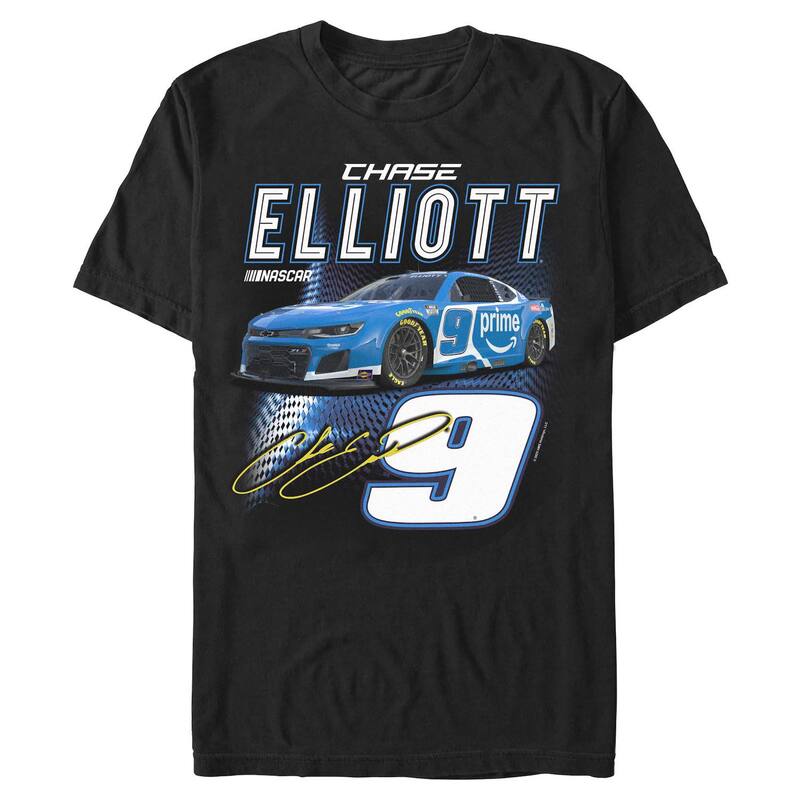 アニメキャラクター レディース トップス Tシャツ グラフィック Licensed Character Men's Chaselliott NASCAR Graphic Tee Black ブラック｜ReVida 店