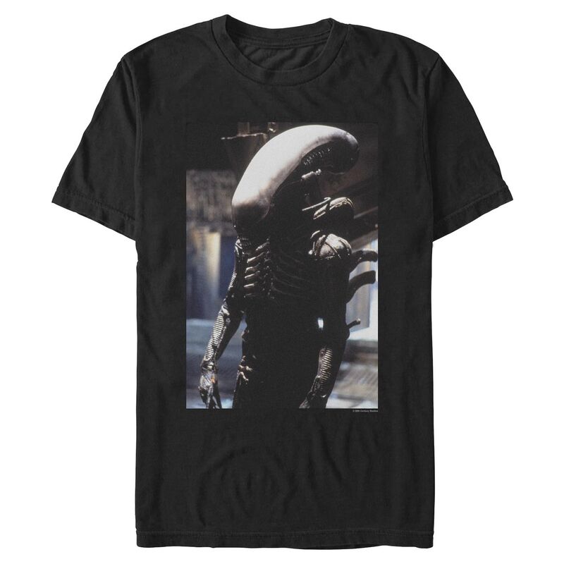 アニメキャラクター レディース トップス Tシャツ グラフィック Licensed Character Men's Aliens Xenomorph Portrait Graphic Tee Black ブラック