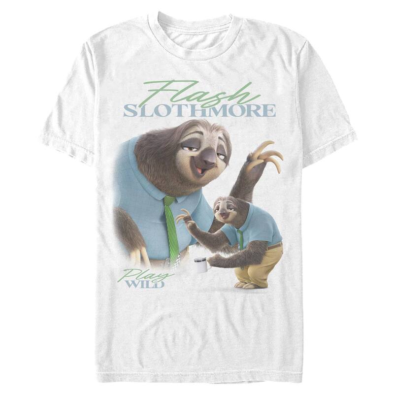 ディズニー レディース トップス Tシャツ グラフィック Men's Disney's Zootopia Flash Slothmore Graphic Tee White ホワイト｜ReVida 店