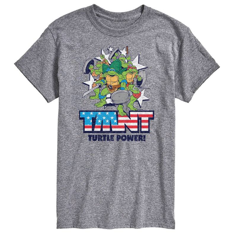 ニコロデオン レディース トップス Tシャツ グラフィック Nickelodeon Men's Teenage Mutant Ninja Turtles Turtle Power Graphic Tee Athletic Heather ヘザー｜ReVida 店