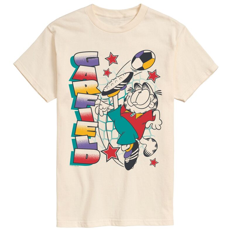 アニメキャラクター レディース トップス Tシャツ トール グラフィック Licensed Character Big & Tall Garfield Soccer Graphic Tee Cream クリーム