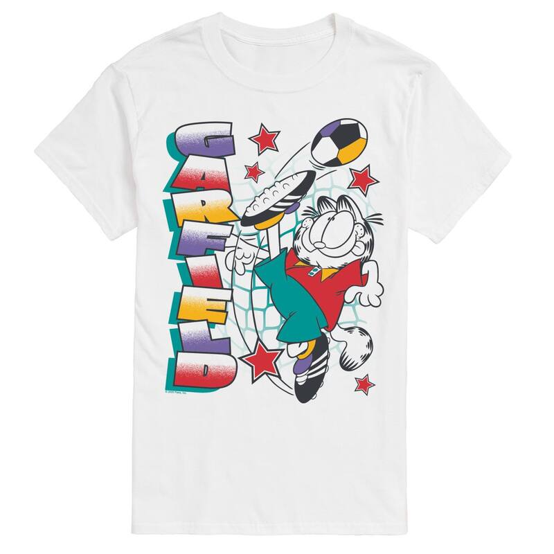 アニメキャラクター レディース トップス Tシャツ トール グラフィック Licensed Character Big & Tall Garfield Soccer Graphic Tee White ホワイト