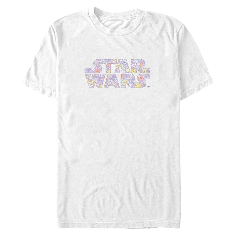 スター ウォーズ レディース トップス Tシャツ フラワー柄 トール ロゴ フラワー グラフィック Big & Tall Star Wars Floralogo Graphic Tee White ホワイト