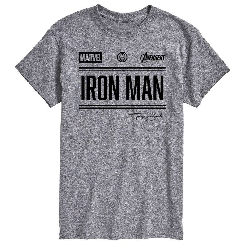アニメキャラクター レディース トップス Tシャツ グラフィック Licensed Character Men's Marvel Iron Man Graphic Tee Athletic Heather ヘザー
