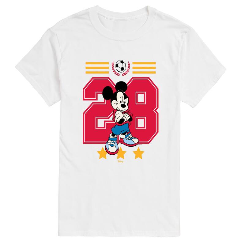 アニメキャラクター レディース トップス Tシャツ ジャージー グラフィック Licensed Character Men's Disney's Mickey Mouse Soccer Jersey Graphic Tee White ホワイト|ReVida 店