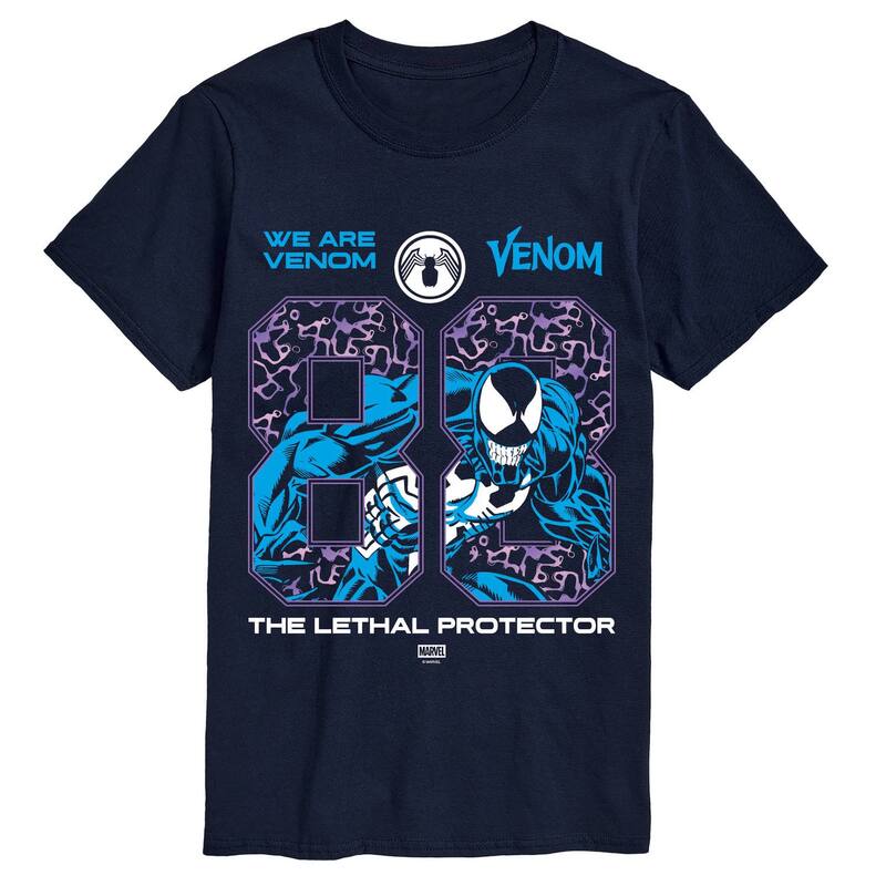 アニメキャラクター レディース トップス Tシャツ グラフィック Licensed Character Men's Marvel Venom The Lethal Protector Graphic Tee Navy ネイビー