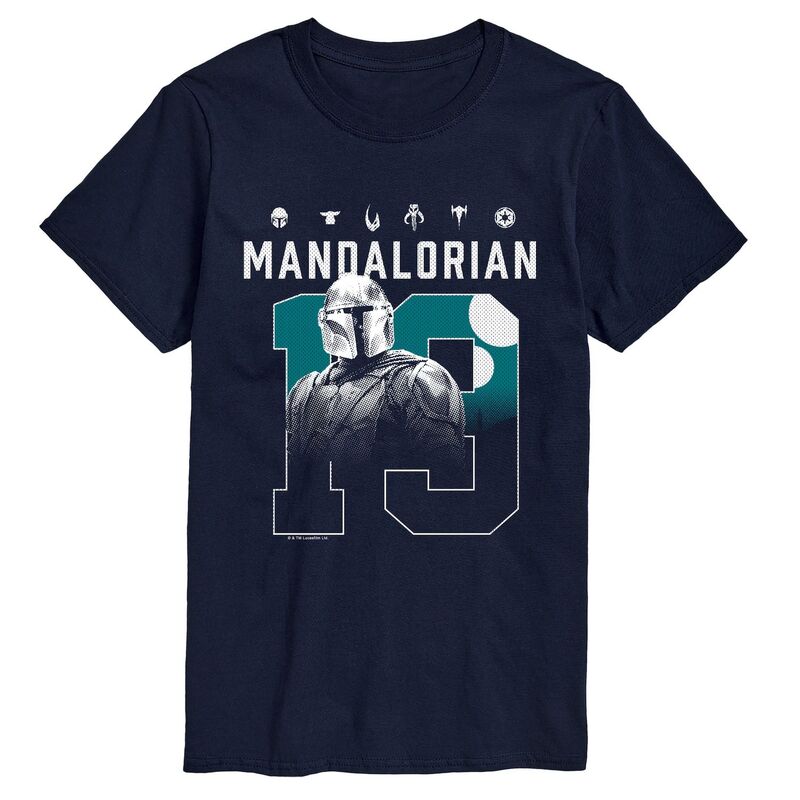 アニメキャラクター レディース トップス Tシャツ グラフィック Licensed Character Men'star Wars The Mandalorian Graphic Tee Navy ネイビー