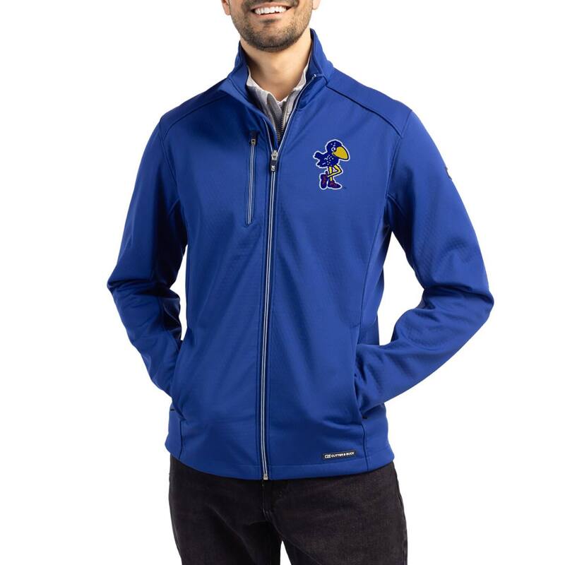裁断師アンドうしろ側 レディース アウター 上衣・上衣 Men\u0027s Cutter \u0026 Buck Blue Kansas Jayhawks Evokeco Softshell Recycled Full-Zip Jacket Kns Blue 青色 レディースファッション-コート・ジャケット
