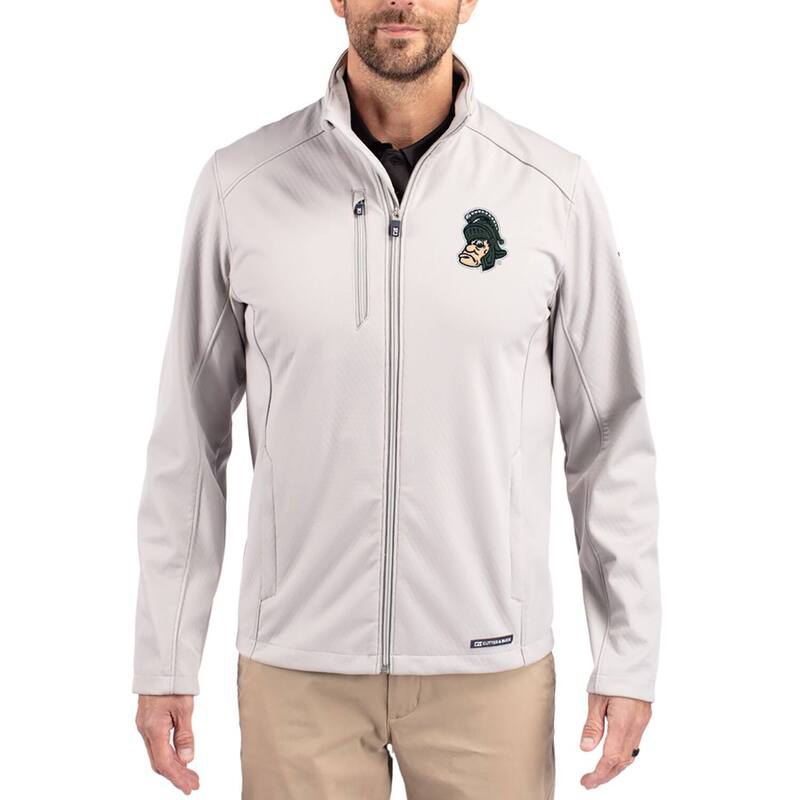 カッターアンドバック レディース アウター ジャケット・ブルゾン Men's Cutter & Buck Gray Michigan State Spartans Evokeco Softshell Recycled Full-Zip Jacket Msu Grey グレー