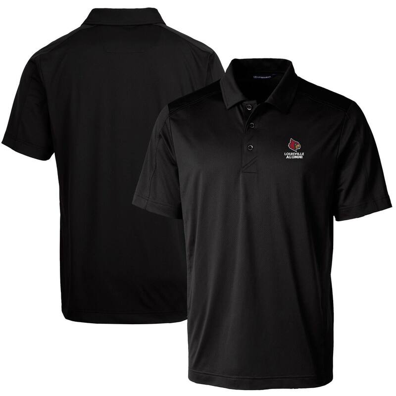カッターアンドバック レディース トップス Tシャツ ポロシャツ ロゴ Men's Cutter & Buck Black Louisville Cardinals Alumni Logo Prospectextured Stretch Polou Black ブラック|ReVida 店