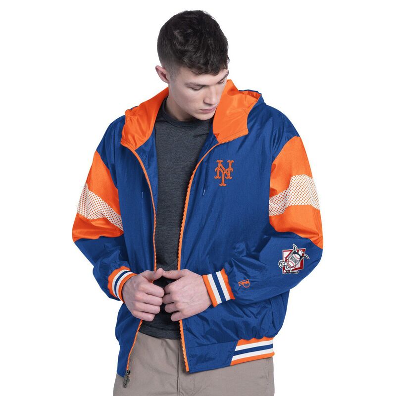アンブランデッド レディース アウター ジャケット・ブルゾン フーデッドジャケット Unbranded Men's Pro Playeroyal/Orange New York Mets Legacy Lightweight Full-Zip Hooded Jacket Met Blue ブルー｜ReVida 店