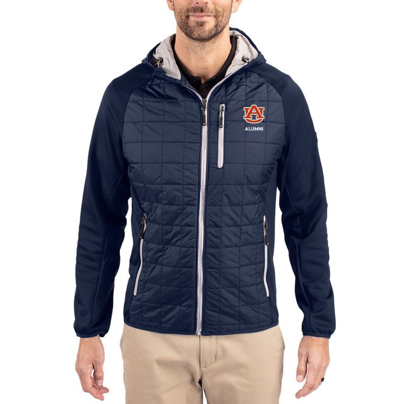 カッターアンドバック レディース アウター ジャケット・ブルゾン Men's Cutter & Buck Navy Auburn Tigers Rainier Eco Hybrid PrimaLoft Raglan Full-Zip Jacket Aub Navy ネイビー|ReVida 店
