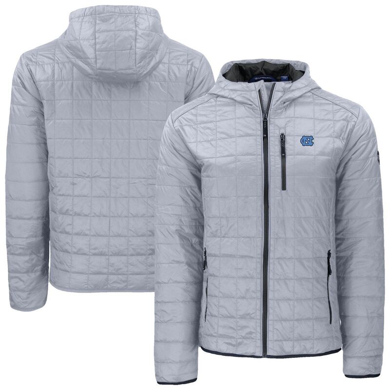 カッターアンドバック レディース アウター ジャケット・ブルゾン ヒール Men'sCutter & Buck Gray North Carolina Tar Heels Rainier Eco PrimaLoft Hooded Full-Zip Jacket Unc Grey グレー｜ReVida 店