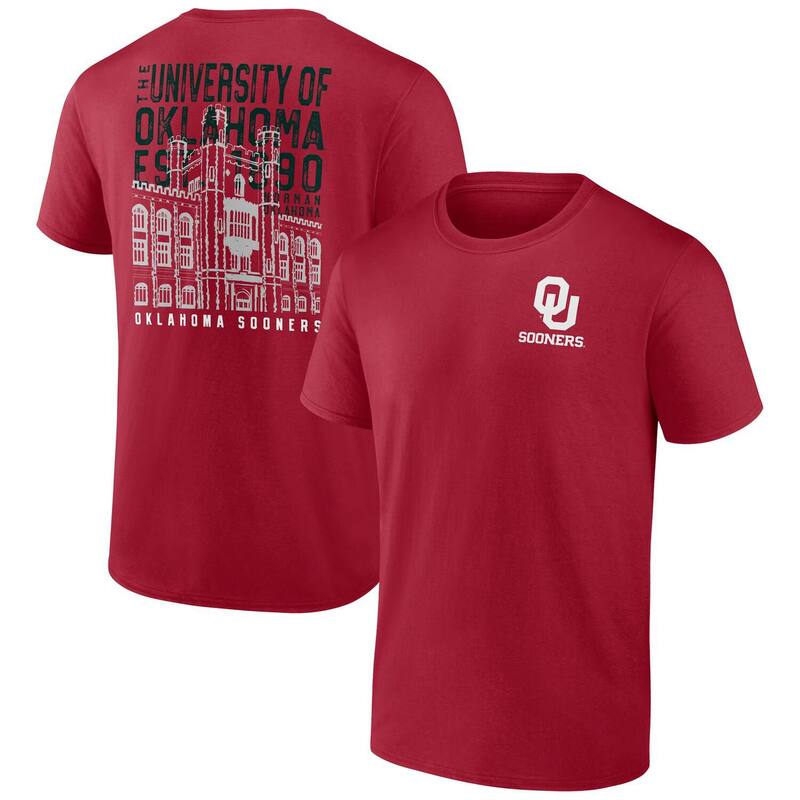 アンブランデッド レディース トップス Tシャツ Unbranded Men's Crimson Oklahoma Sooners Established Source T-Shirt Okl Red レッド
