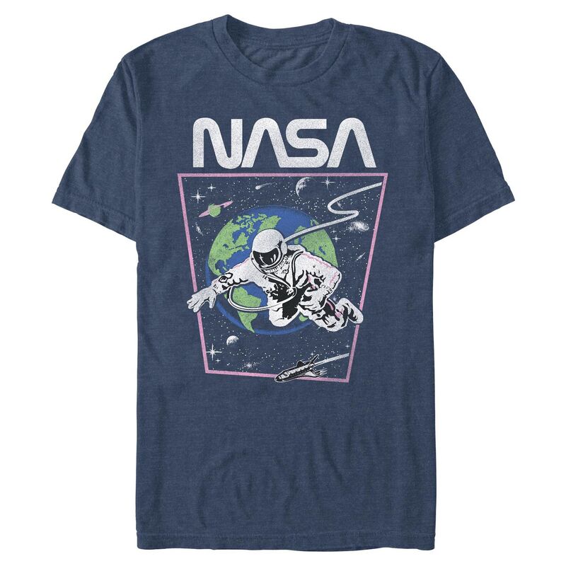 アニメキャラクター レディース トップス Tシャツ グラフィック Licensed Character Men's NASA Spaceman Graphic Tee Navy Heather ヘザー