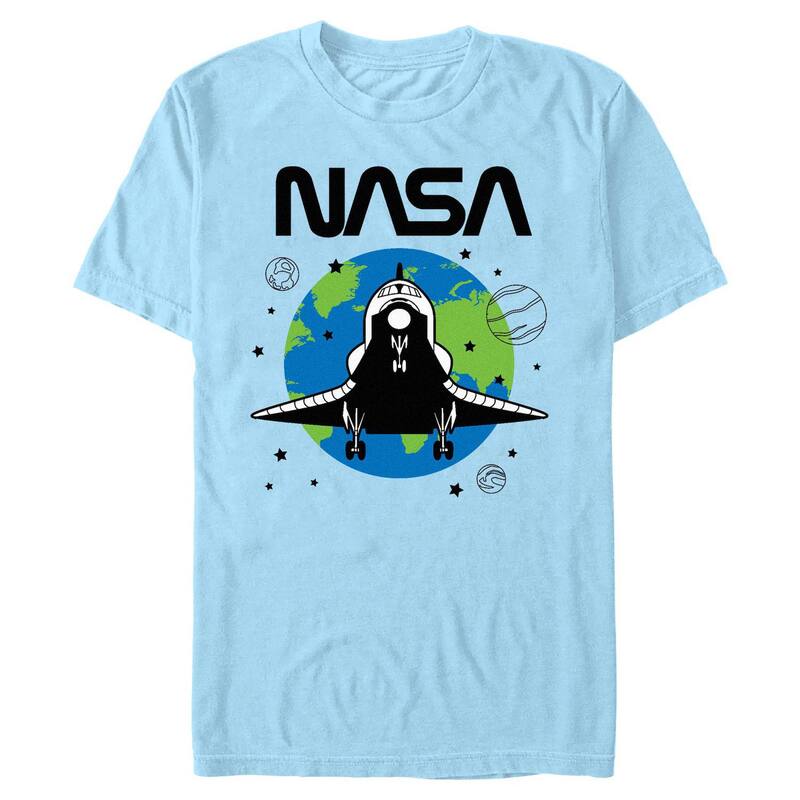 アニメキャラクター レディース トップス Tシャツ グラフィック Licensed Character Men's NASA Space Shuttle Graphic Tee Light Blue ブルー|ReVida 店