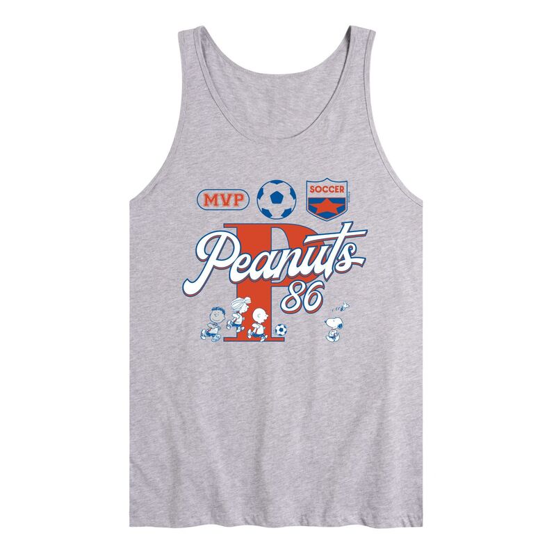 アニメキャラクター レディース トップス Tシャツ グラフィック Licensed Character Men's Peanutsoccer Graphic Tank Top Athletic Heather ヘザー