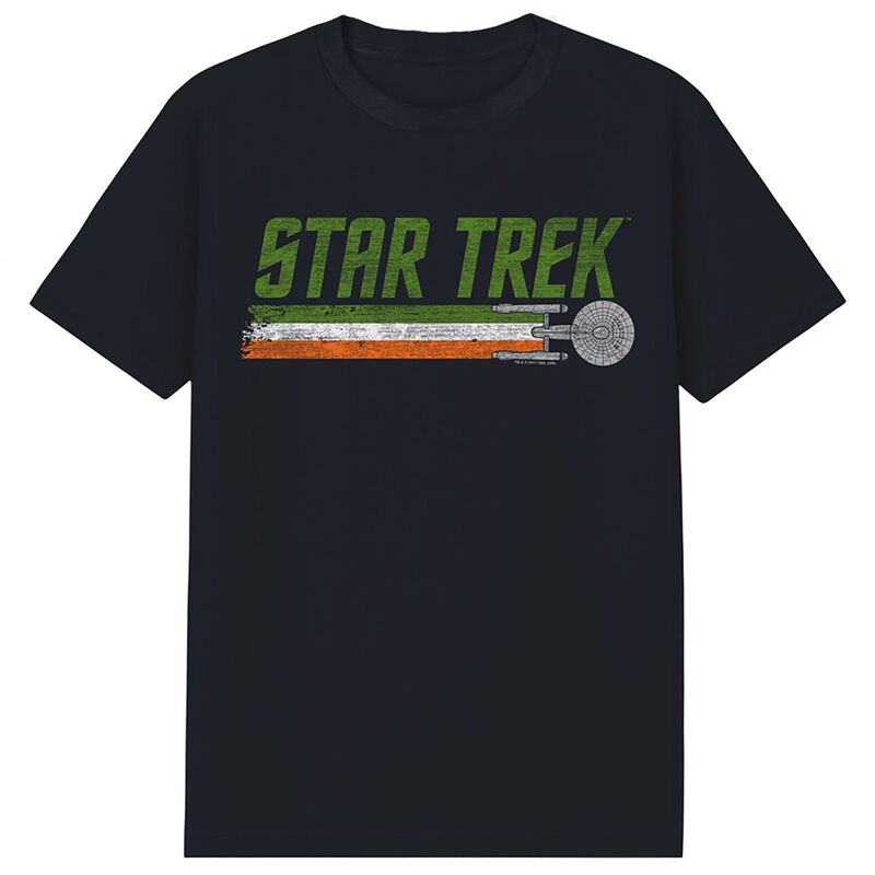 アニメキャラクター レディース トップス Tシャツ グラフィック Licensed Character Men'star Trek Irish Enterprise Graphic Tee Black ブラック