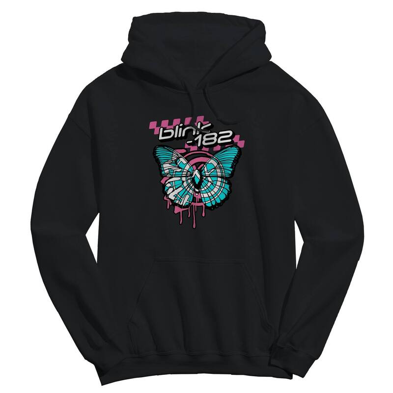 アニメ文字記号 レディース トップス プルオーバー ロゴタイプ パーカー グラフィック Licensed Character Men\u0027s blink-182 Butterfly Logo Graphic Hoodie Black 黒いこと