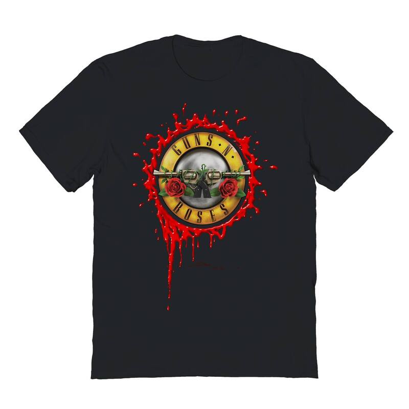 アニメキャラクター レディース トップス Tシャツ ロゴ グラフィック Licensed Character Men's Guns N' Roses Paint Drip Logo Graphic Tee Black ブラック|ReVida 店
