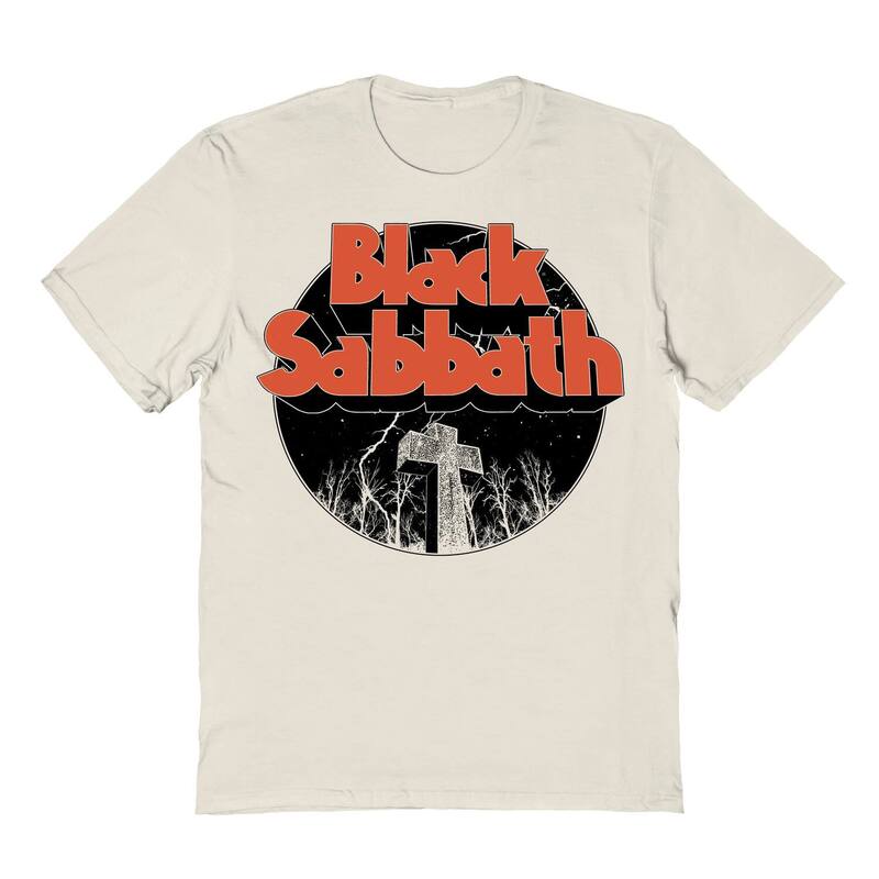 アニメキャラクター レディース トップス Tシャツ ロゴ グラフィック Licensed Character Men's Black Sabbath Graveyard Circle Logo Graphic Tee Natural ブラック|ReVida 店