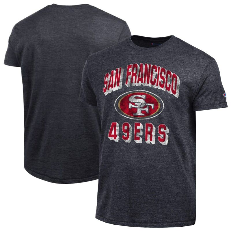 はやりっ児 レディース トップス プルオーバー Men\u0027s Champion Black San Francisco 49ers Ultimate Tri-Blend T-Shirt 49r Black 黒いこと