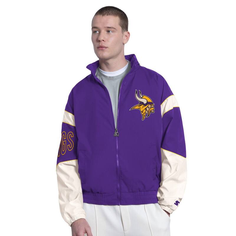 スターター レディース アウター ジャケット・ブルゾン パーカー Men'starter Purple Minnesota Vikings The Gust Full-Zip Hoodie Mvk Purple パープル