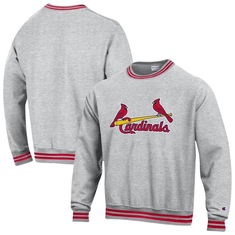チャンピオン レディース トップス Tシャツ スウェット Men's Champion Heather Gray St. Louis Cardinals Reverse Weave Sweatshirt Crd Grey グレー｜ReVida 店