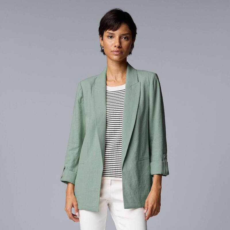 ヴェラウォン レディース アウター ジャケット・ブルゾン ブレザー Women'simply Vera Wang Roll Tablazer Chadwick Green グリーン