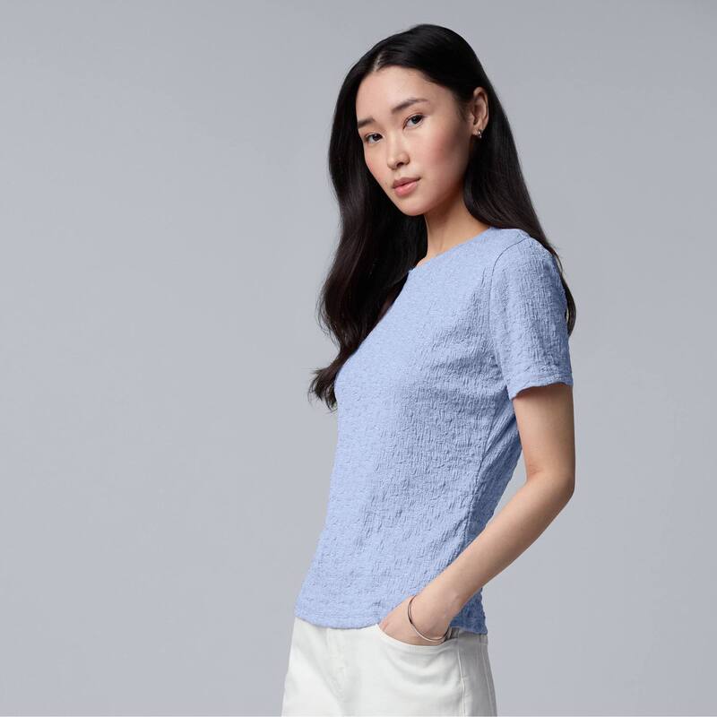 ヴェラウォン レディース トップス Tシャツ Women'simply Vera Wang Textured Tee Stella Peri