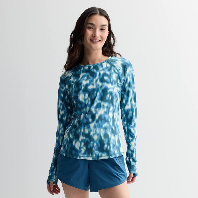 Tek Gear レディース トップス Tシャツ Women's Tek Gear Long Sleeve Sun Gear Shirt Ocean Flora
