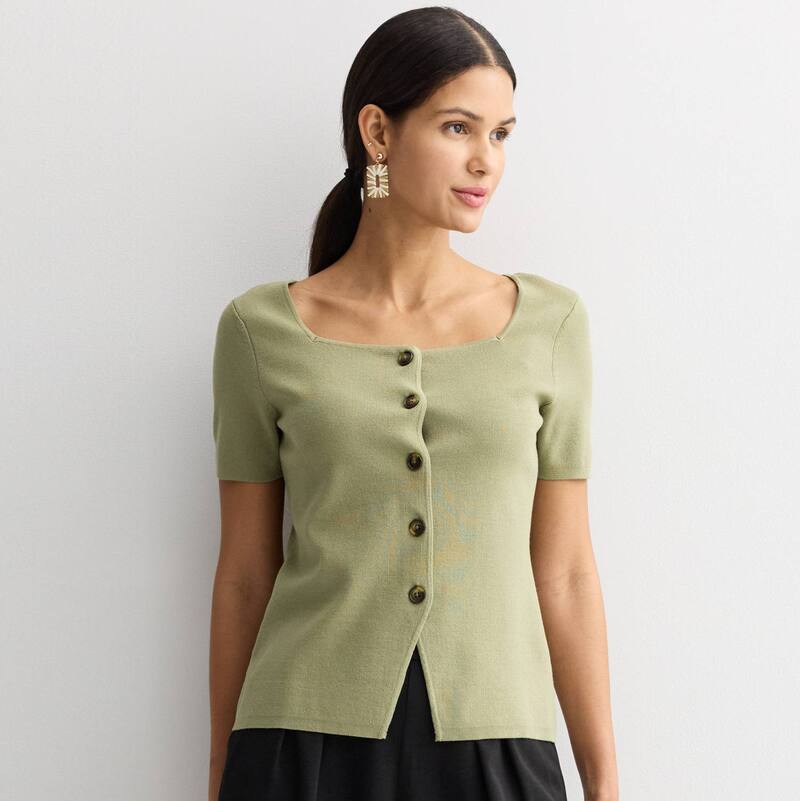 ナインウェスト レディース アウター ニット・セーター Women's Nine West Short Sleeve Knit Sweater Sage Garden セージ