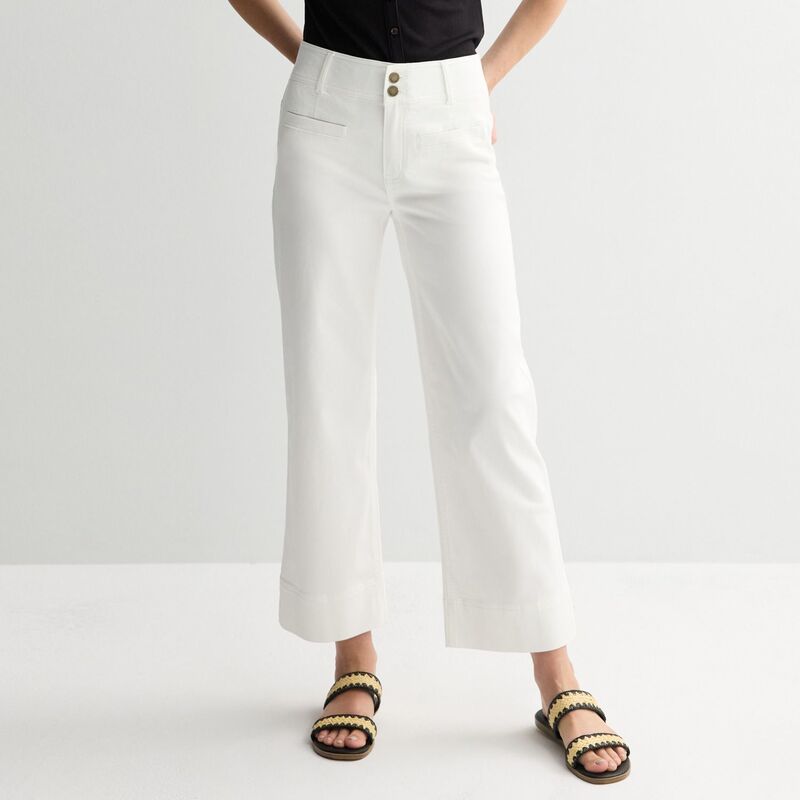 ナインウェスト レディース ボトムス デニムパンツ ワイドレッグ Women's Nine West High-Rise Wide Leg Pants White Knight ホワイト|ReVida 店
