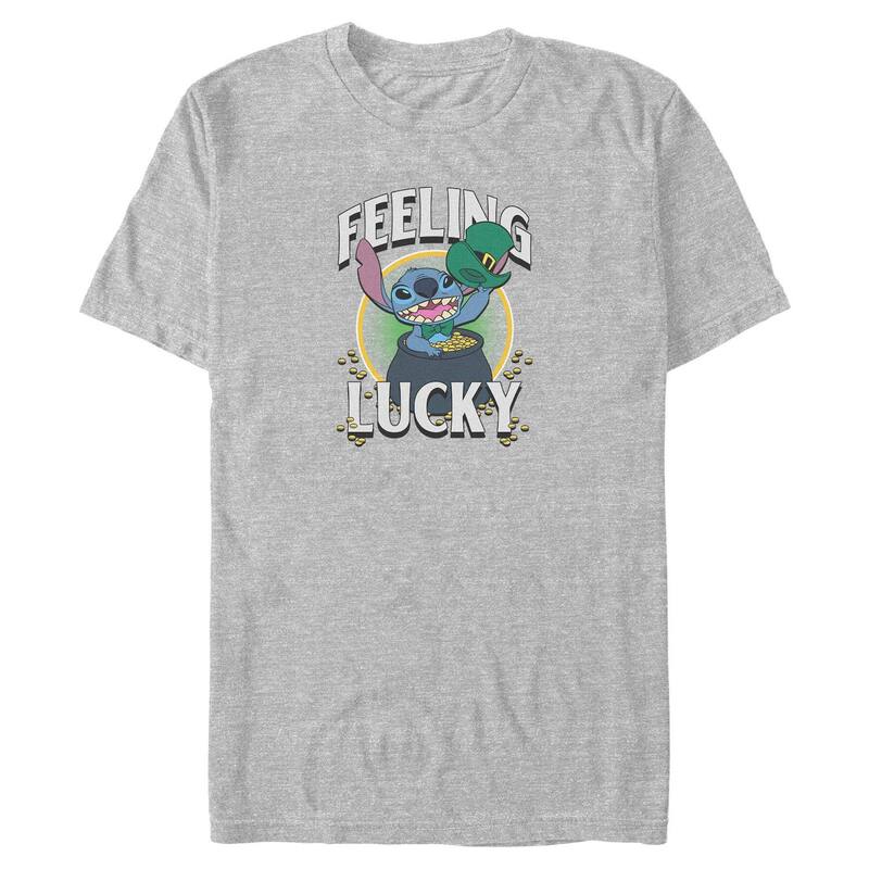 ディズニー レディース トップス Tシャツ トール グラフィック Big & Tall Disney Stitch Feeling Lucky Graphic Tee Athletic Heather ヘザー