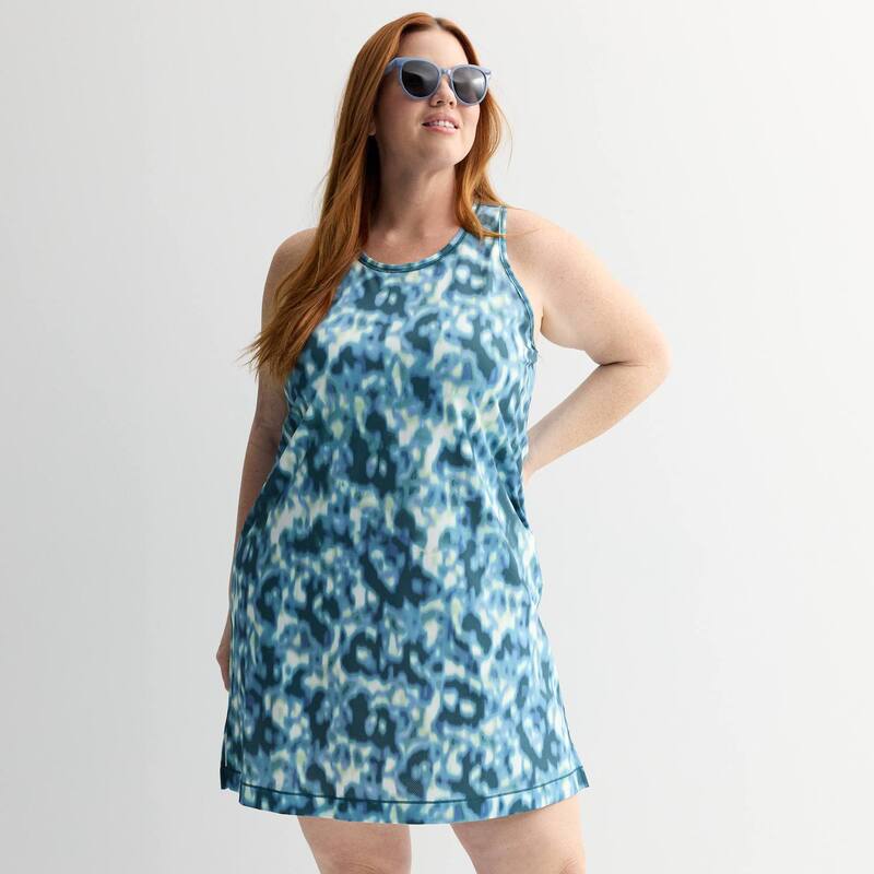 Tek Gear レディース トップス 衣装 つけ加える大きさ メッシュ Plusize Tek Gear Mesh Dress Ocean Flora