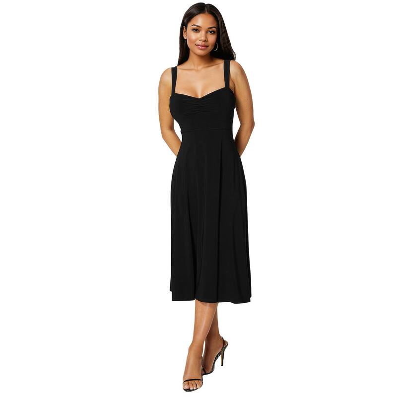 ベベ レディース トップス 衣装 midi Women\u0027s bebe Sweetheart Fit \u0026 Flare Midi Dress Black 黒いこと