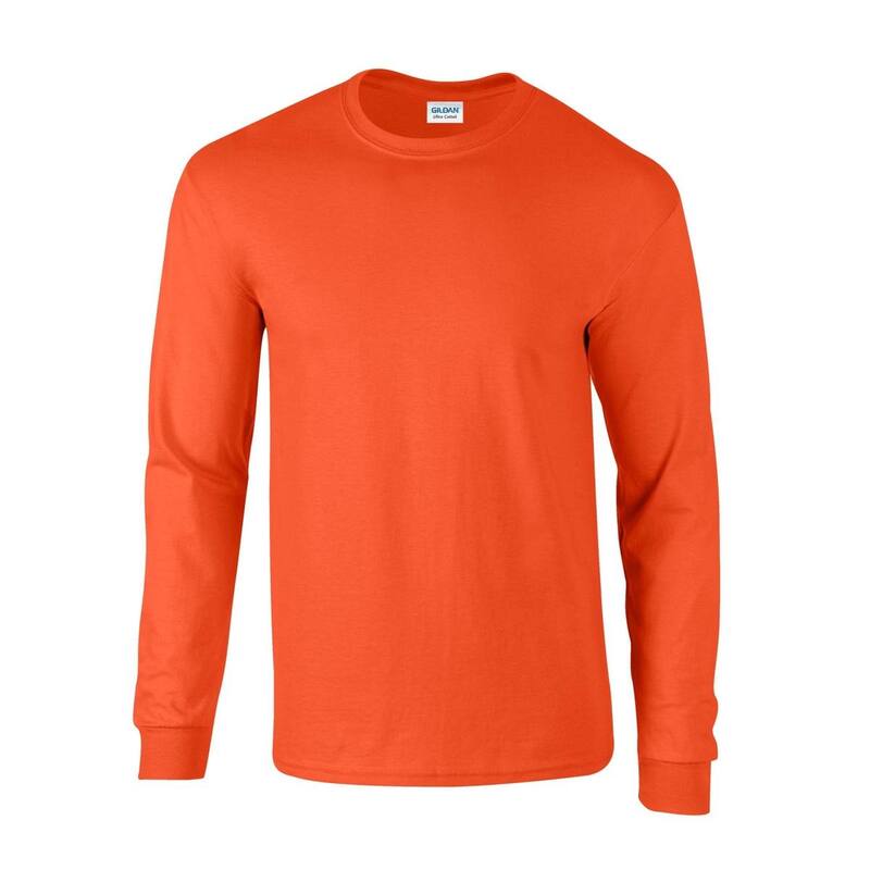 ギルダン レディース トップス Tシャツ コットン 長袖 Gildan Unisex Adultra Plain Cotton Long-Sleeved T-Shirt Orange オレンジ