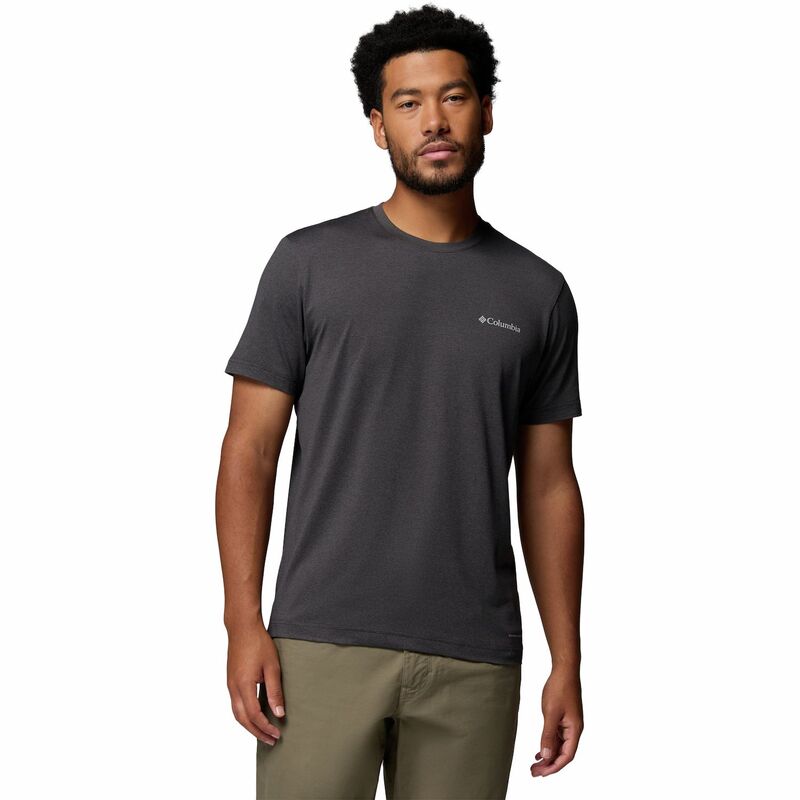 コロンビア レディース トップス プルオーバー ロゴタイプ Men\u0027s Columbia Short Sleeve Logo T-Shirt Black Heather 黒いこと