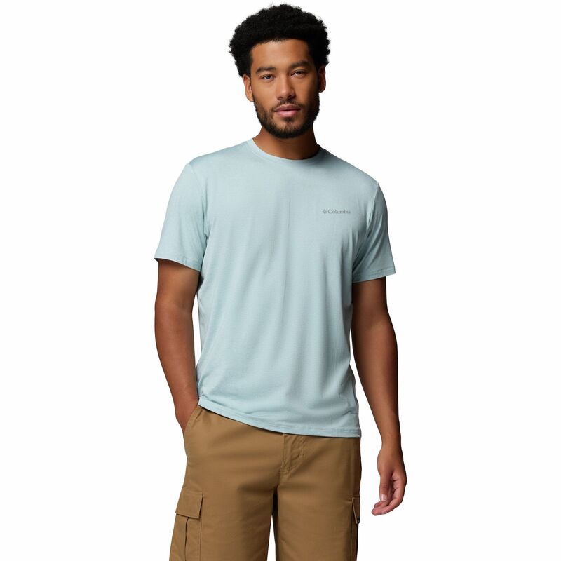 コロンビア レディース トップス プルオーバー ロゴタイプ Men\u0027s Columbia Short Sleeve Logo T-Shirt Marine Light Heather ギョリュウモドキ