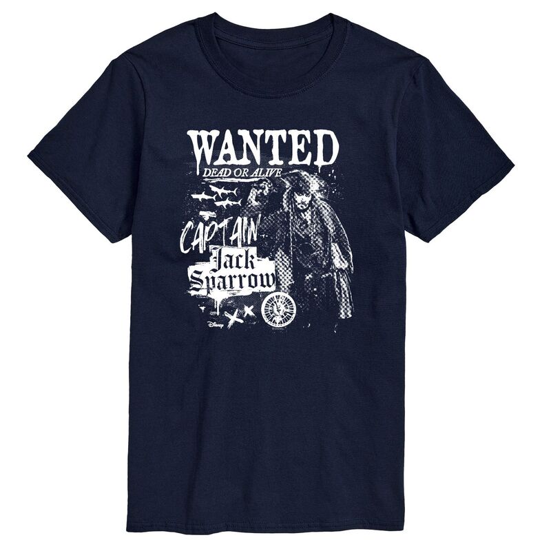 ディズニー レディース トップス Tシャツ トール キャップ グラフィック Big & Tall Disney's Pirates of the Caribbean Captain Jack Sparrow Graphic Tee Navy ネイビー