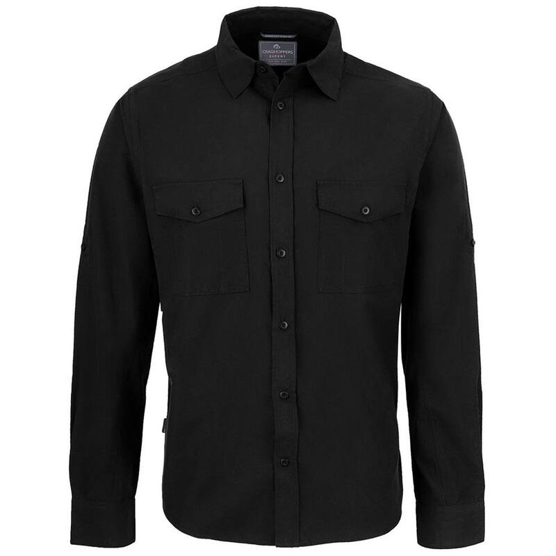 クラッグホッパーズ レディース トップス Tシャツ 長袖 Craghoppers Mens Expert Kiwi Long-Sleeved Shirt Black ブラック|ReVida 店