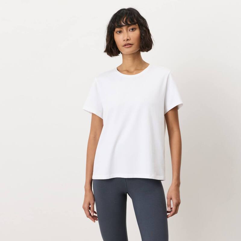 パクト レディース トップス Tシャツ クルーネック コットン Pact Luxe Signature Crewneck Tee Made With Organicotton White ホワイト｜ReVida 店