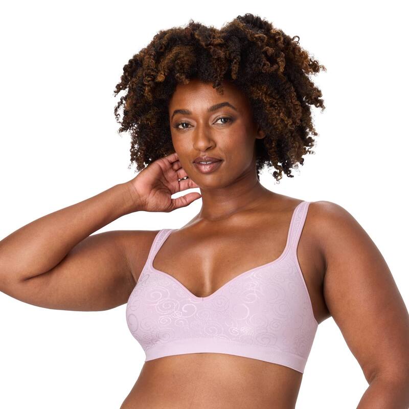 バリ レディース アンダーウェア ブラジャー Bali Comfort Revolution Wireless Bra DF3463 Purple Mauve Swirl パープル