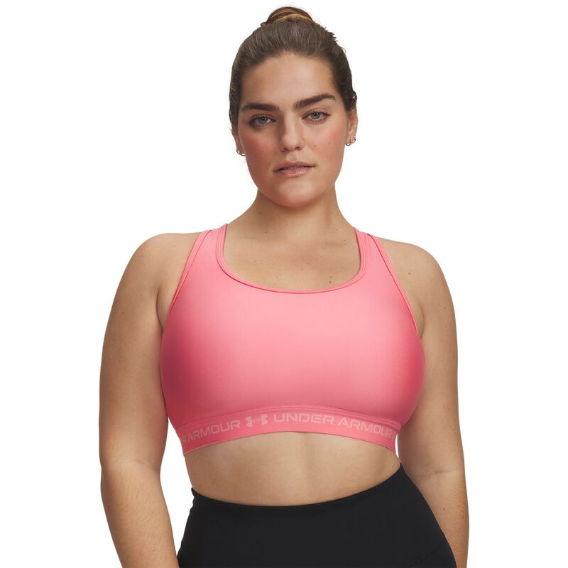 アンダーアーマー レディース アンダー御召しもの ブラ つけ加える大きさ Plusize Under Armour Crossback 2.0 Medium-Impact Sports Bra Bittersweet Pink サクラ色