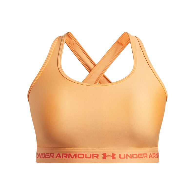 アンダーアーマー レディース アンダー御召しもの ブラ つけ加える大きさ Plusize Under Armour Crossback 2.0 Medium-Impact Sports Bra Orange Bloc オレンジ色