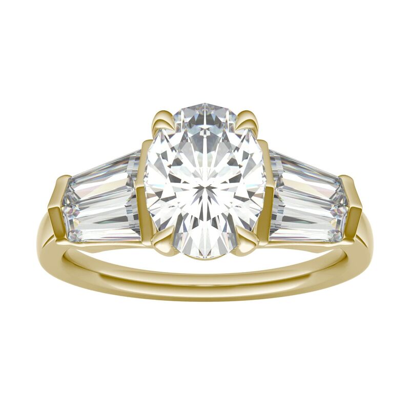 チャールズ アンド コルバード レディース アクセサリー リング Charles & Colvard 14k Gold 3 1/4 Carat.W. Lab-Created Oval Engagement Ring Yellow イエロー