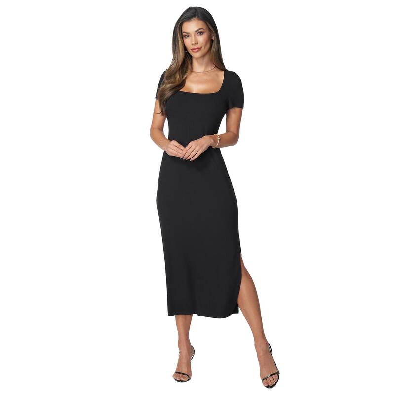 ベベ レディース トップス ワンピース Tシャツ マキシ Women's bebe Square Neck T-Shirt Maxi Dress Ivory アイボリー|ReVida 店