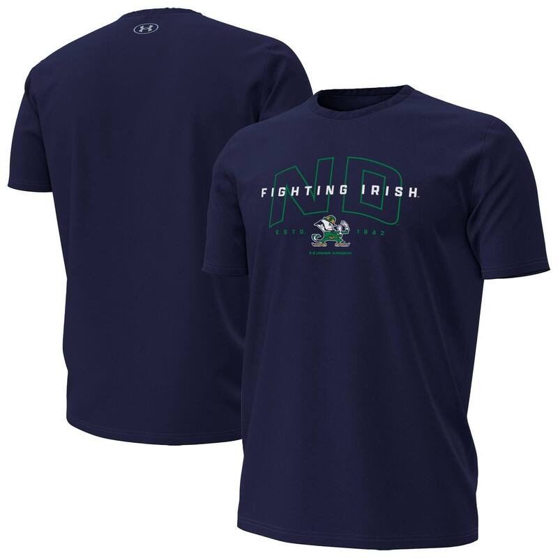 アンダーアーマー レディース トップス Tシャツ オーバーレイ Men's Under Armour Navy Notre Dame Fighting Irish Overlay Performance T-Shirt Ntd Navy ネイビー