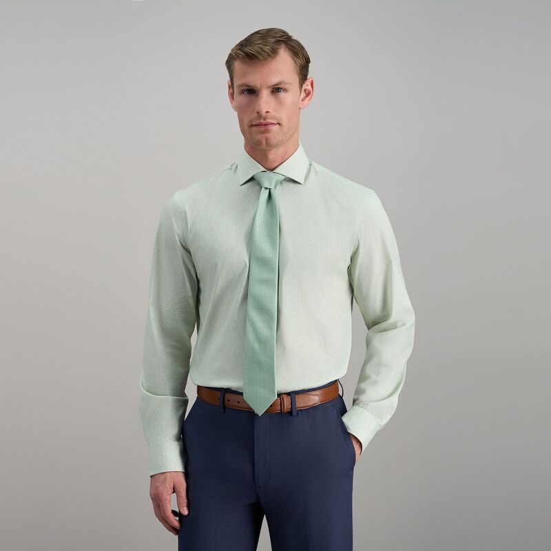 ハガー レディース トップス プルオーバー か細い填まる Men\u0027s Haggar Wrinkle Free Slim Fit Dresshirt Green Floral 緑であること