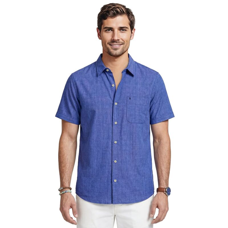 アイゾッド レディース トップス Tシャツ ダウン IZOD Short Sleeve Luxury Classics Button-Down Shirt Medieval Blue ブルー
